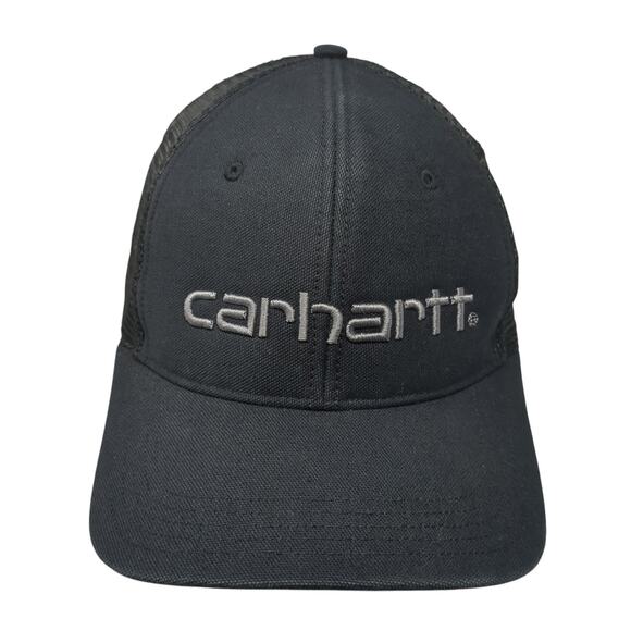 Carhartt Spell Out Snapback Mesh Back Trucker Hat Black One Size Solid - Picture 1 of 10